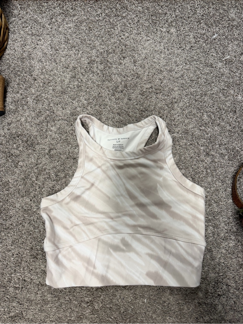 Neutral Tie-Dye Crop Tank Top - Performance Stretch